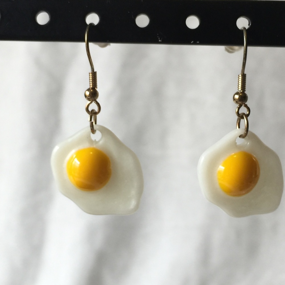 Sunny Side Up Fried Egg Dangle Earrings